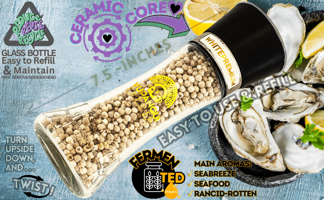 White Pepper Grinder Refillable