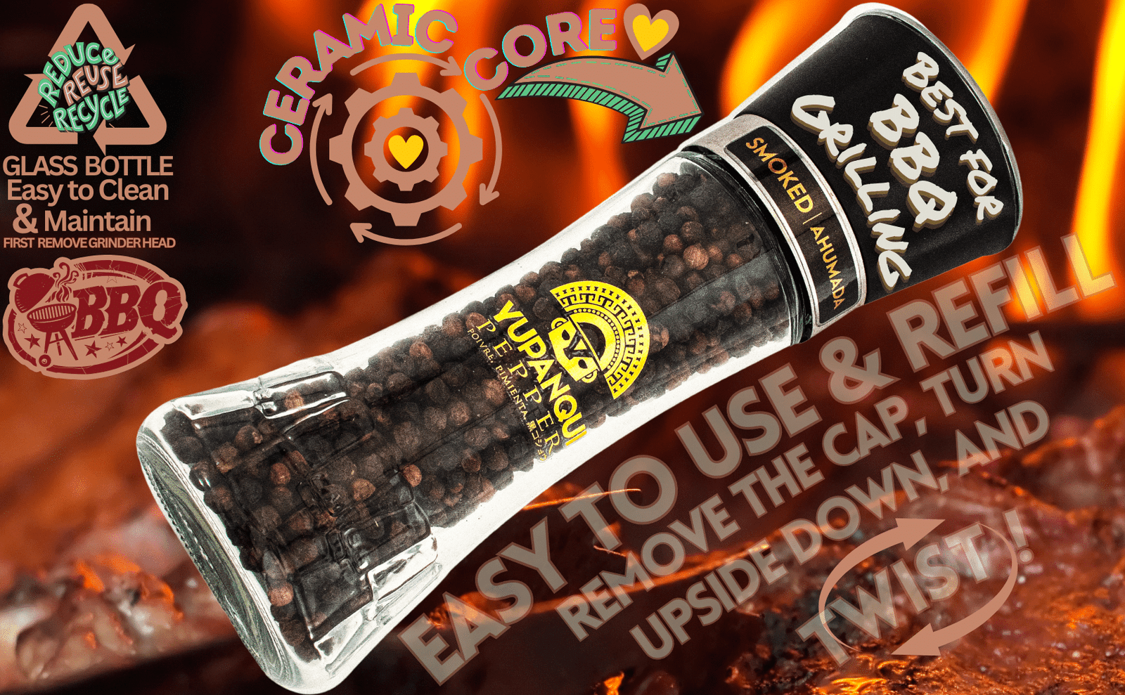 smoked black pepper corns
