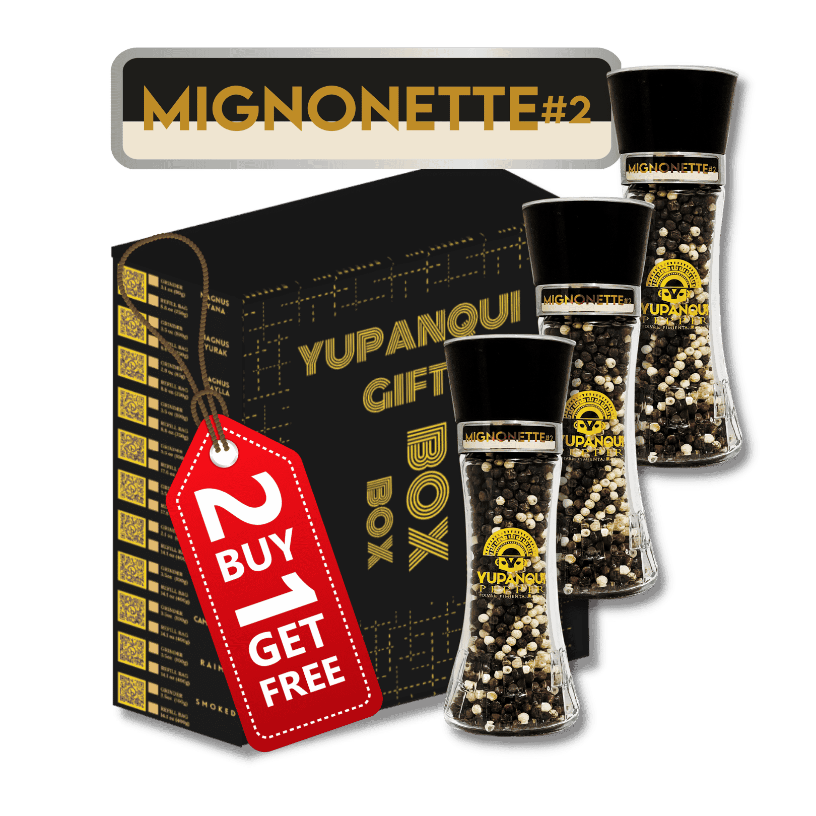 white peppercorns vs black peppercorns gift box by Yupanqui family